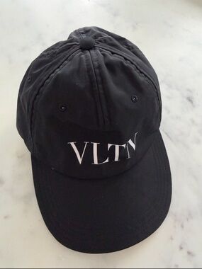 Valentino Garavani VLTN Black Cap with White Logo